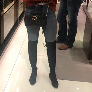 Over the knee boots with tie